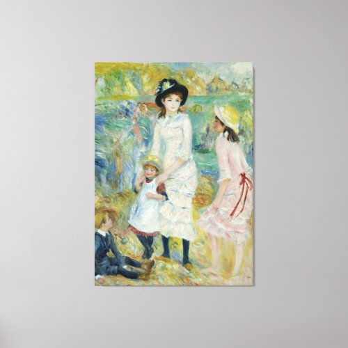 Vintage Renoir Children on the Seashore Guernsey Canvas Print