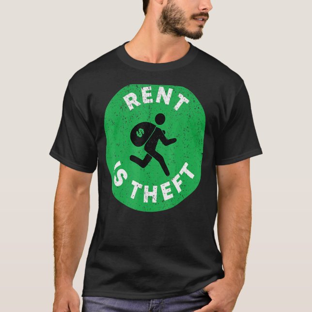 Vintage Rent Is Theft T-Shirt (Front)
