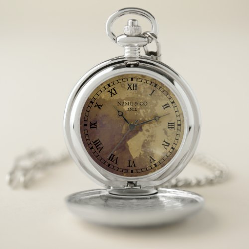 Vintage replica of roman numeral aged antique pocket watch