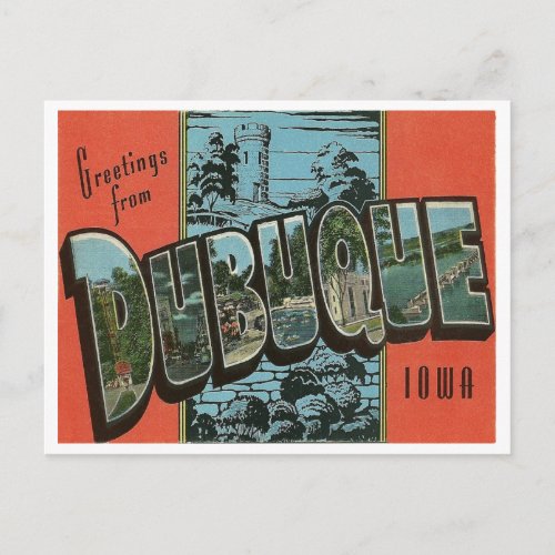 Vintage Reproduction Dubuque Iowa Postcard
