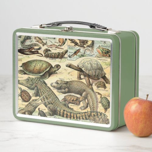 Vintage Reptiles by Adolphe Millot Metal Lunch Box