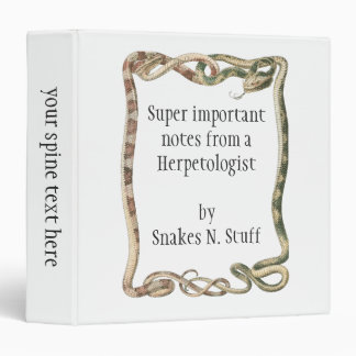 Vintage Reptiles, Entwined Snakes or Vipers Border Binder
