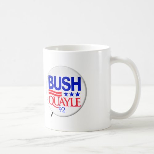 Vintage Republican Election Art Bush Quayle Coffee Mug