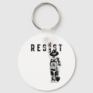 Vintage Resist Bear Graphic Distressed Retro Style Keychain