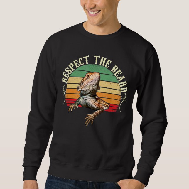 Vintage Respect The Beard Bearded Dragon Sweatshirt (Front)