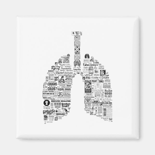 Vintage Respiratory Remedies pulmonology lungs art Magnet (Front)