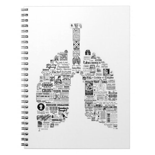 Vintage Respiratory Remedies pulmonology lungs art Notebook
