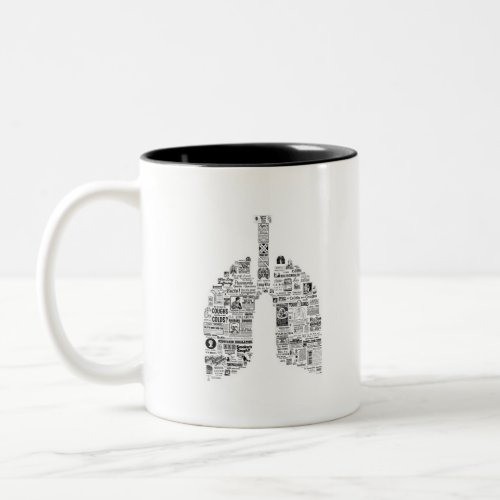 Vintage Respiratory Remedies pulmonology lungs art Two_Tone Coffee Mug