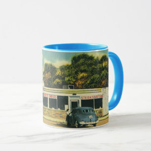Vintage Restaurant, 50s Drive In Diner and Cars Mug