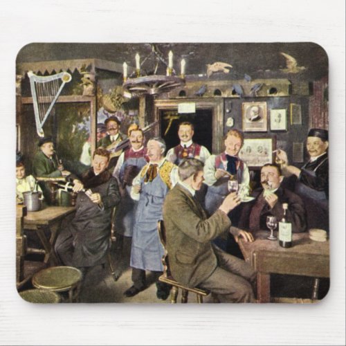 Vintage Restaurant Bar People Celebrating Party Mouse Pad