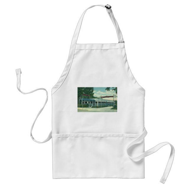 Vintage Restaurant, Retro Rhinebeck Roadside Diner Adult Apron (Front)