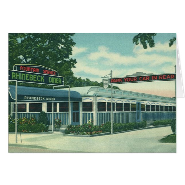 Vintage Restaurant, Retro Rhinebeck Roadside Diner Cards (Front Horizontal)