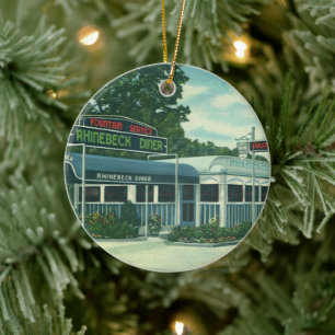 Vintage Restaurant, Retro Rhinebeck Roadside Diner Ceramic Ornament