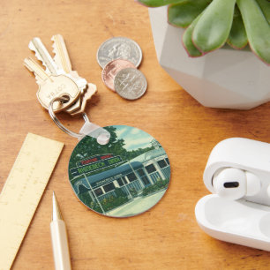 Vintage Restaurant, Retro Rhinebeck Roadside Diner Keychain