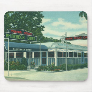 Vintage Restaurant, Retro Rhinebeck Roadside Diner Mouse Pad