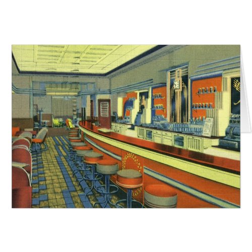 Vintage Restaurant Retro Roadside Diner Interior