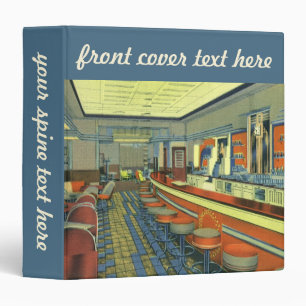 Vintage Restaurant, Retro Roadside Diner Interior Binder
