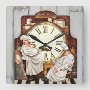 Vintage restaurant square wall clock