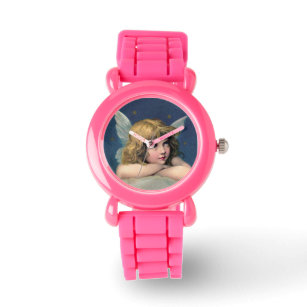 Vintage Resting Angel Watch with Glitter Strap