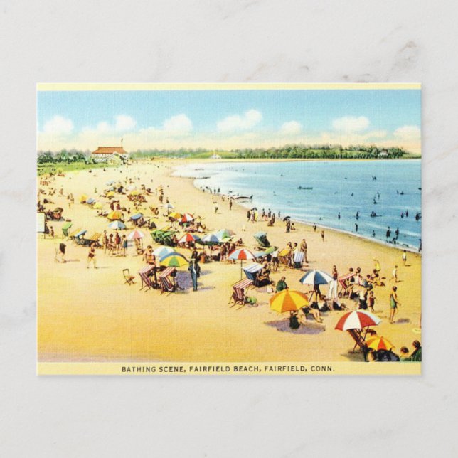 Vintage Restoration Connecticut Beach Postcard (Front)