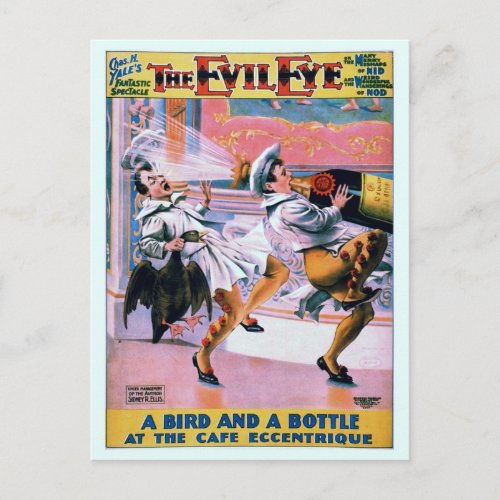 Vintage restored funny The Evil Eye theatre Postcard