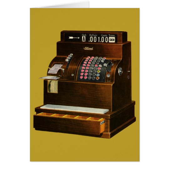 Vintage Retail Business, Antique Cash Register Card