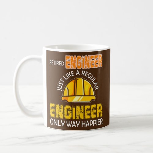 Vintage Retired Engineer Definition Only Happier Coffee Mug