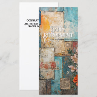 Vintage Retirement Card with Floral Collage Art