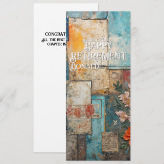 Vintage Retirement Card with Floral Collage Art