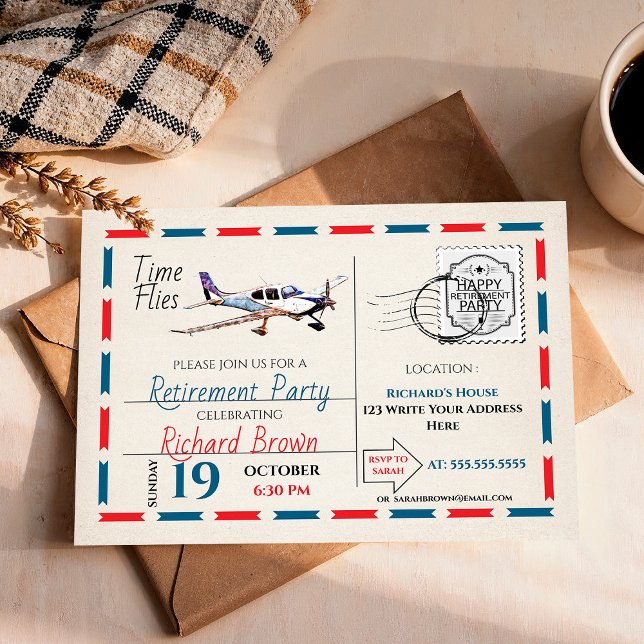 Vintage Retirement Party Invitation - Airplane 2 (Creator Uploaded)
