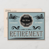 Vintage Retirement Party Save The Date Announcement Postcard (Front/Back)