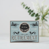 Vintage Retirement Party Save The Date Announcement Postcard (Standing Front)