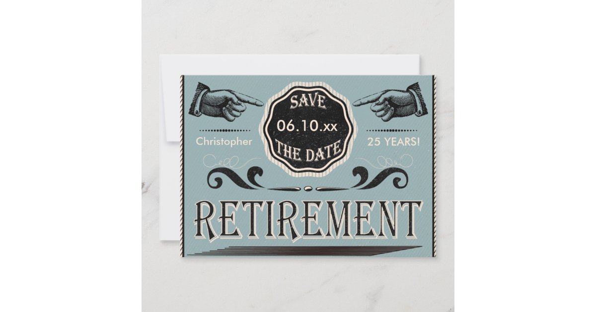 Vintage Retirement Party Save The Date Invitation Zazzle
