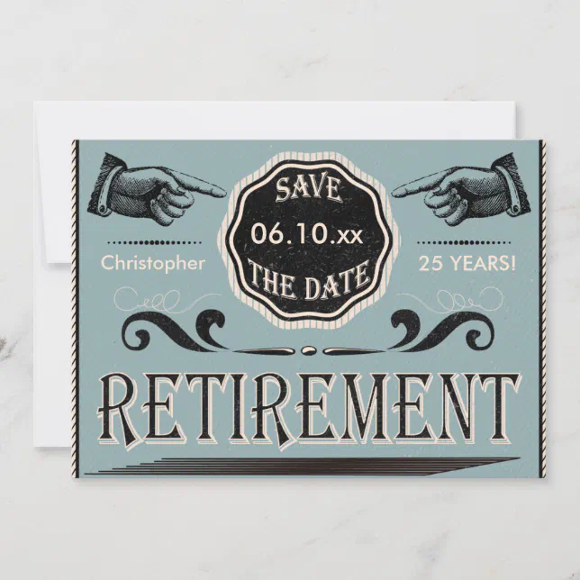 Vintage Retirement Party Save The Date Invitation Zazzle