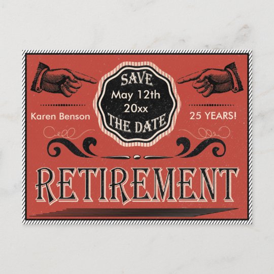 Vintage Retirement Save The Date Announcement Postcard Zazzle