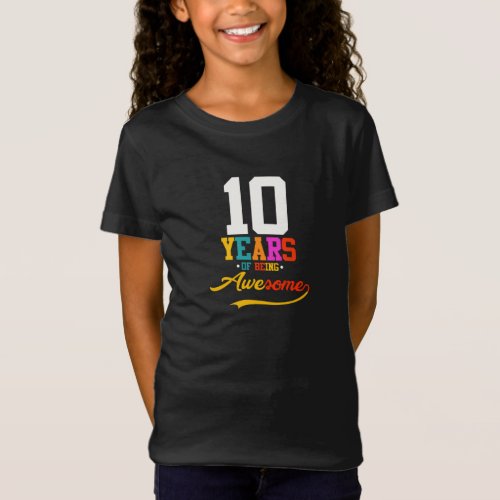 Vintage Retro 10 years of being awesome T_Shirt
