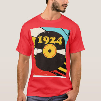 Vintage Retro 1924 Birthday Shirt Vinyl Music