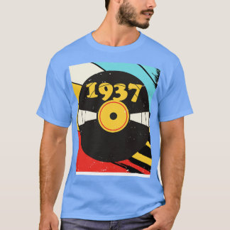 Vintage Retro 1937 Birthday Shirt Vinyl Music