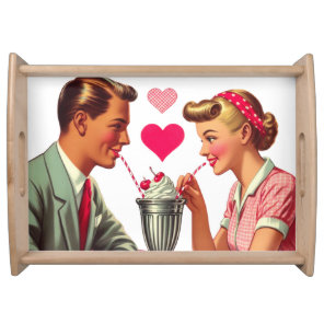 Vintage/retro 1950s malt shop Valentines Serving Tray
