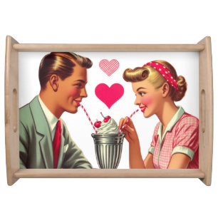 Vintage/retro 1950s malt shop Valentines Serving Tray