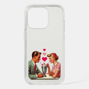 Vintage/retro 1950s malt shop Valentines iPhone 15 Pro Case