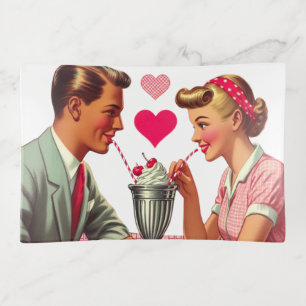 Vintage/retro 1950s malt shop Valentines Trinket Tray