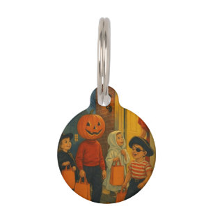 Vintage/retro 1950s trick or treating Halloween Pet ID Tag
