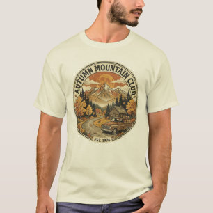 Vintage Retro 1970s Autumn Mountain Club Outdoor T T-Shirt