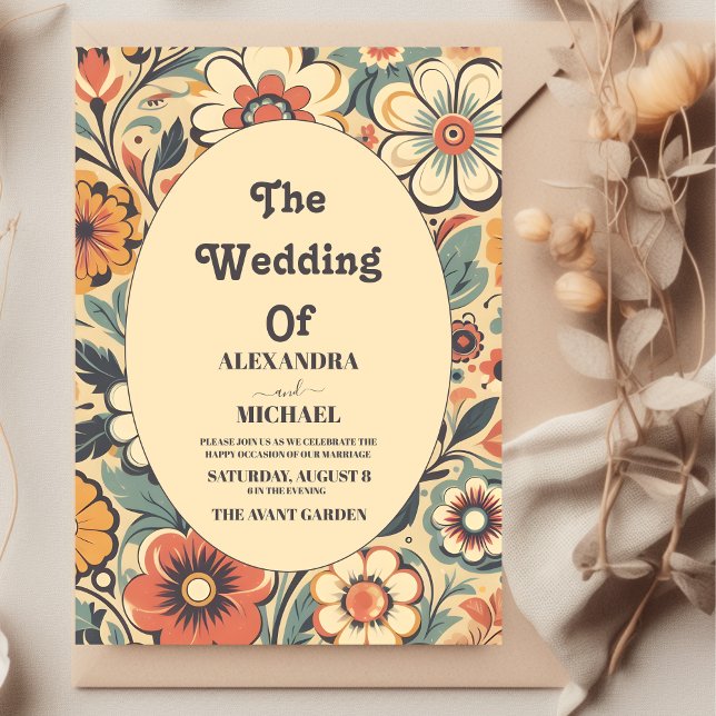 Vintage Retro 1970s Wedding Invitation (Creator Uploaded)