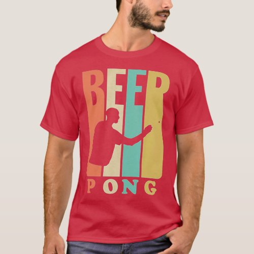 VINTAGE RETRO 1970x27S STYLE BEER PONG T T T_Shirt