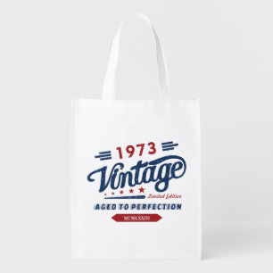 Vintage Retro 1973 Limited Edition Birthday Gift Grocery Bag
