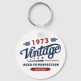 Vintage Retro 1973 Limited Edition Birthday Gift Keychain