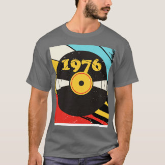 Vintage Retro 1976 Birthday Shirt Vinyl Music