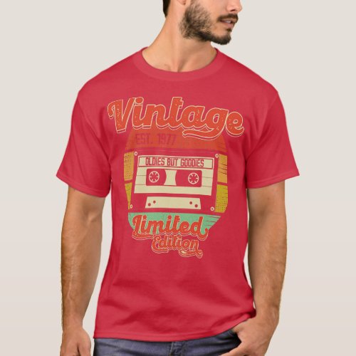 Vintage Retro 1977 Cassette Tape Oldies But Goodie T_Shirt